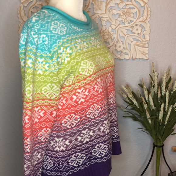 Carolyn Taylor Rainbow Winter Sweater with Roll Neck Medium - Picture 5 of 10